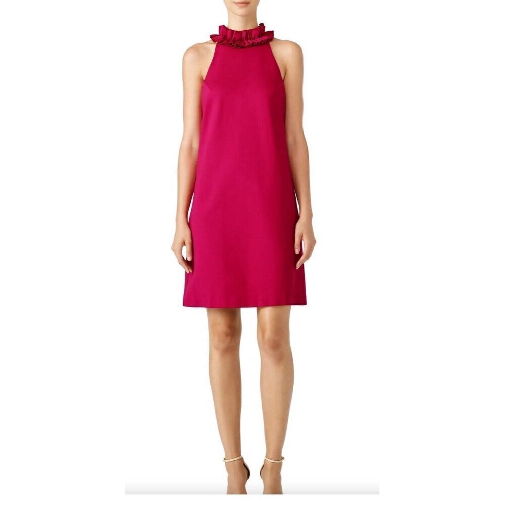 Trina‎ Turk Dobbie Cocktail Dress. Sz 4 Ruffles Magenta Pink Party Holidays Lace